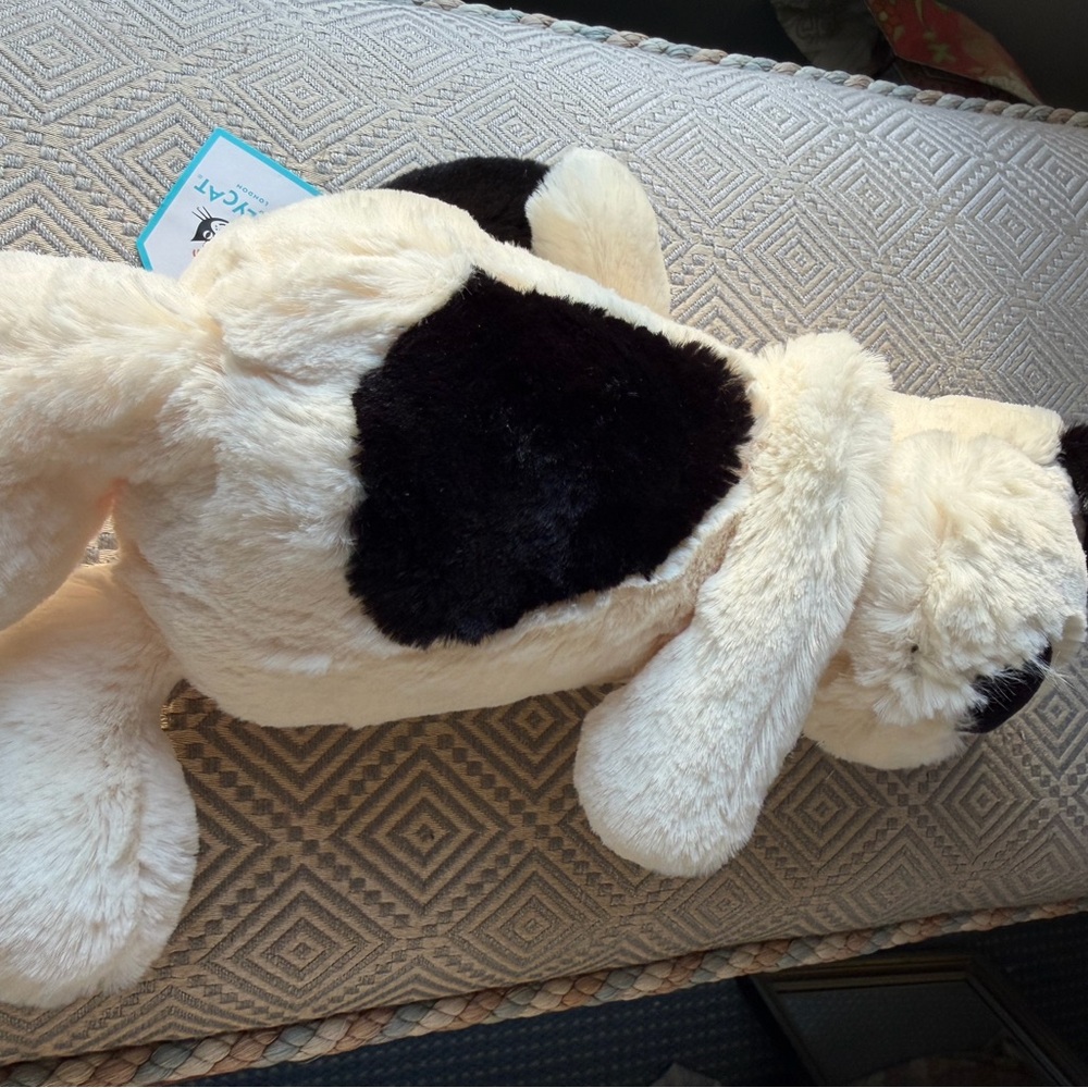 JellyCat Plush Dog Rufferty Bashful Puppy Black & White Soft Toy NWT 39.00 - Picture 3 of 5